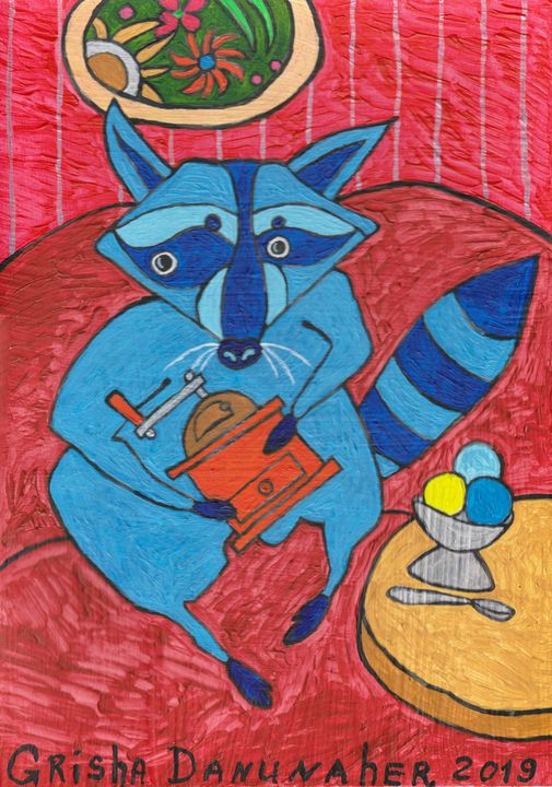Blue raccoon - Grisha Danunaher