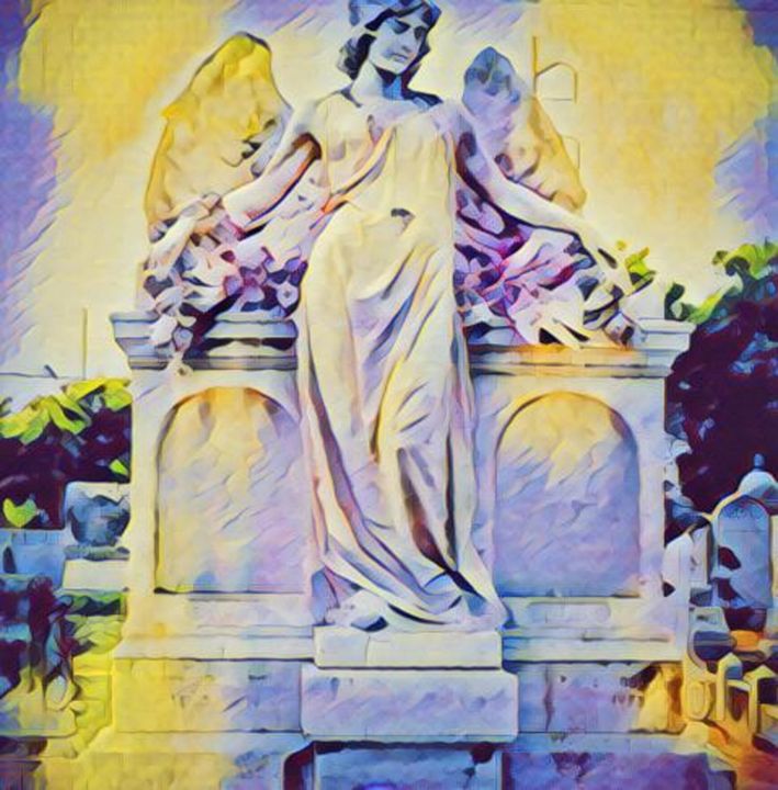 Angel in Cemetery Historical - Castle Design Graphics