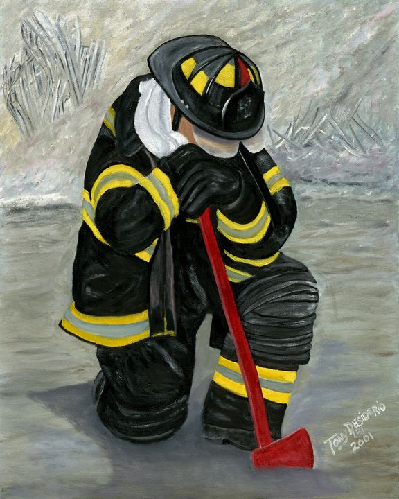 fireman praying