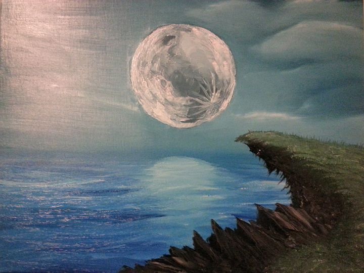 moon painting abstract