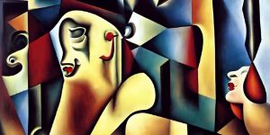 Cubism art - Sad Woman