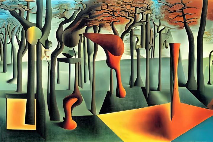 Cubism art -  Forest - Art Valuables