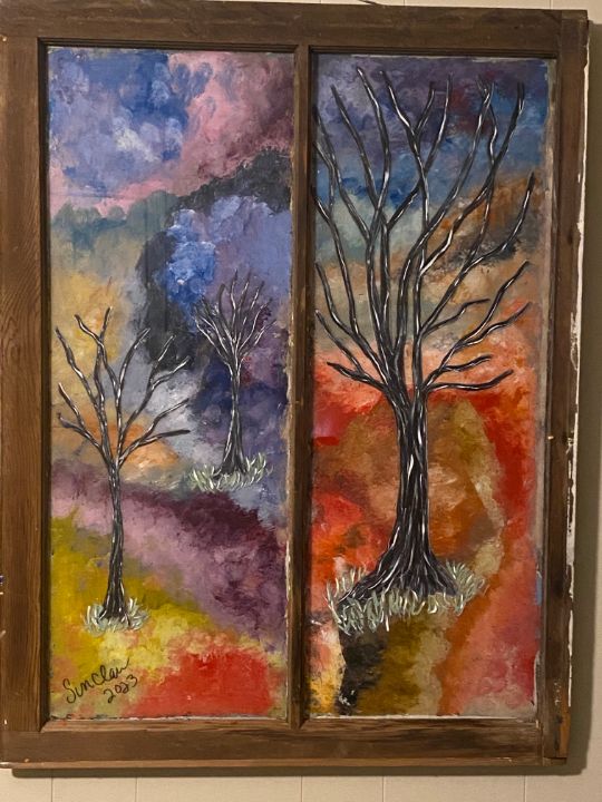 Colorful tree window art - Sinclair - Paintings & Prints, Abstract, Other  Abstract - ArtPal