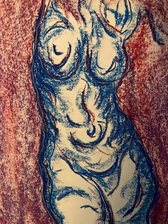 Walking to You in Blue - Lucia Satarino - Nude Wall Art