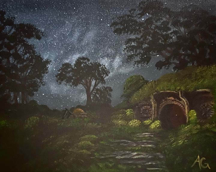 Hobbit Hole by Night - Andrew's Unique Oils