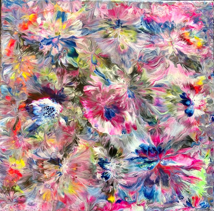 Flowers Galore - SLPeders - Paintings & Prints, Abstract, Irregular Forms -  ArtPal