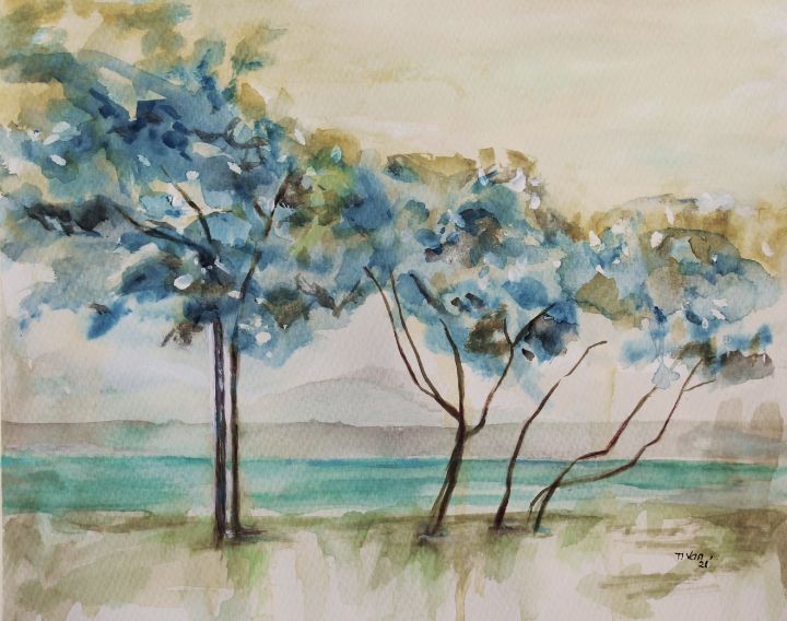 Misty Ocean Trees - NanaGaleVan Fine Art