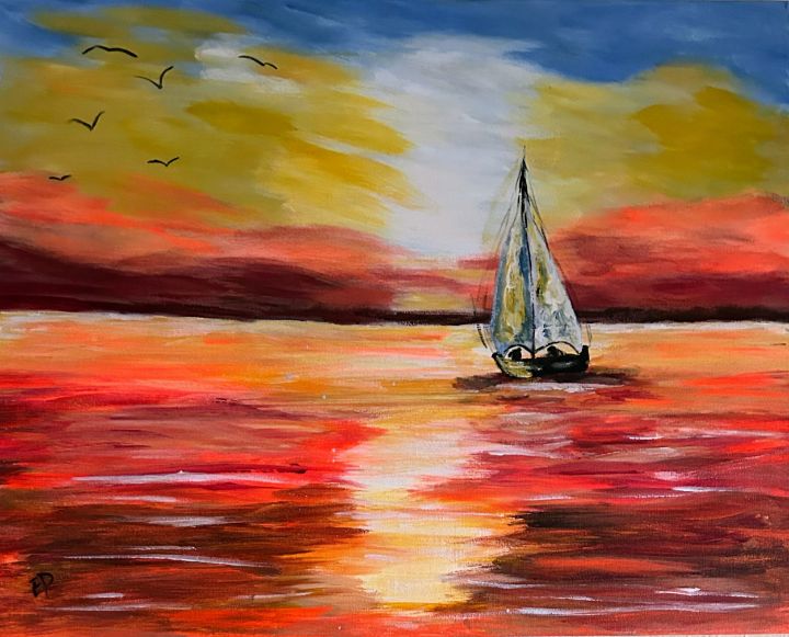 Sunset sailing - ELLY'S PAINTINGS - Paintings & Prints, Abstract, Other ...