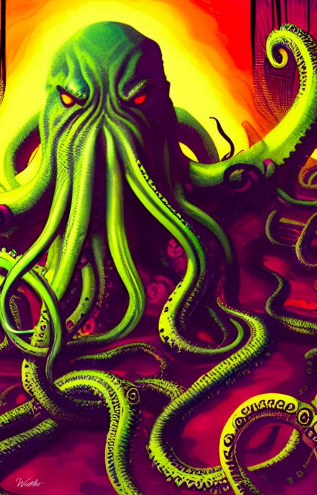 Cthulhu - Ancient God of the Deep - William Wraithe Art - Paintings ...