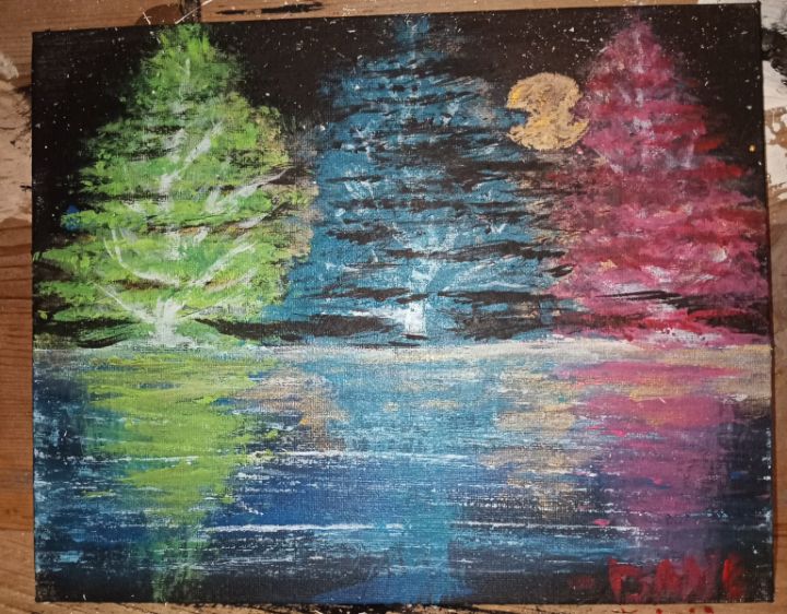 Vibrant trees - D's22 art and crafts
