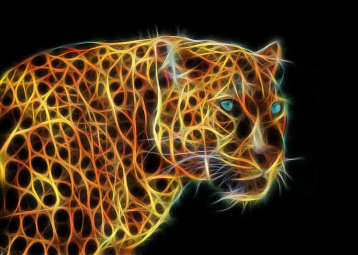 Digital art of a neon jaguar. - bobarooo - Digital Art, Animals, Birds ...