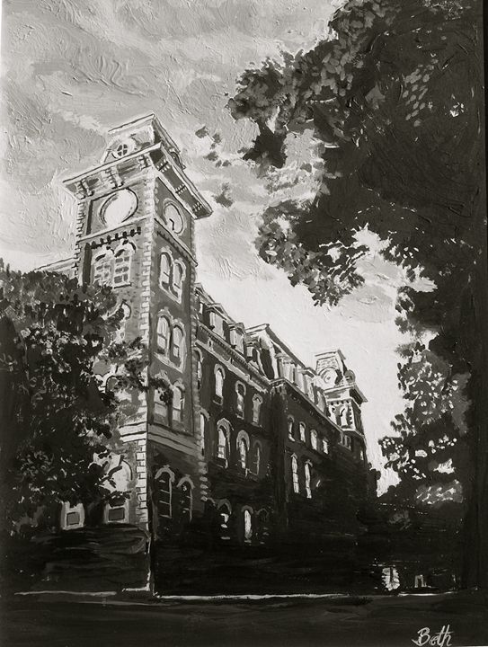 Old Main University of Arkansas art.by.beth Paintings & Prints