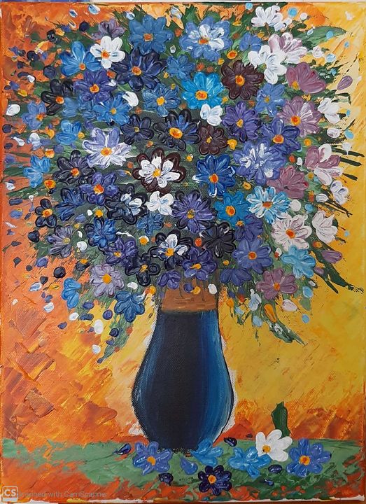 Flowers in vase acrylics - Balcos Anca