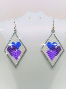 Purple Triple Heart Earrings
