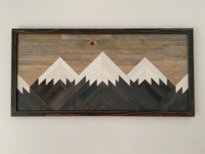 Night Sky Wood Mountain Wall Decor - Bonded Woodworks - Crafts & Other ...