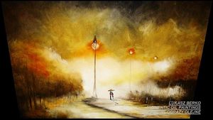 under the street lamp