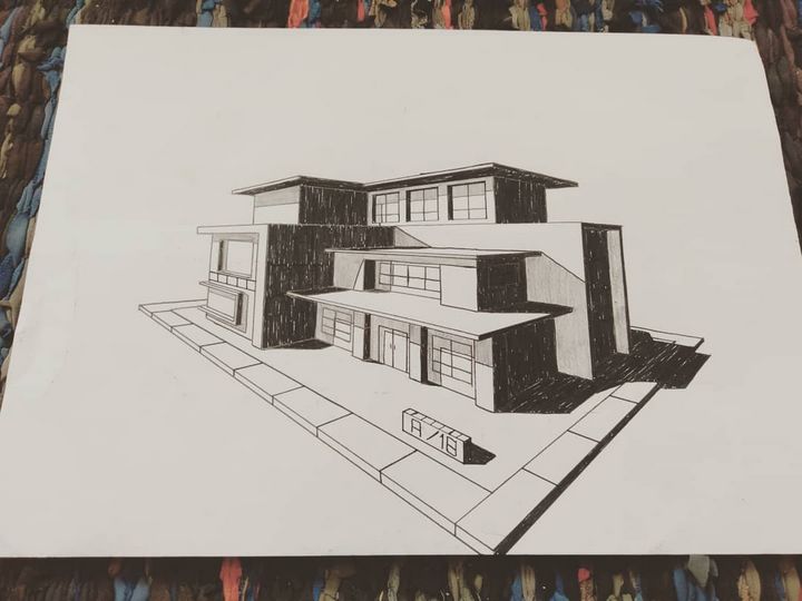 Modern House Sketch | Art Amino-saigonsouth.com.vn
