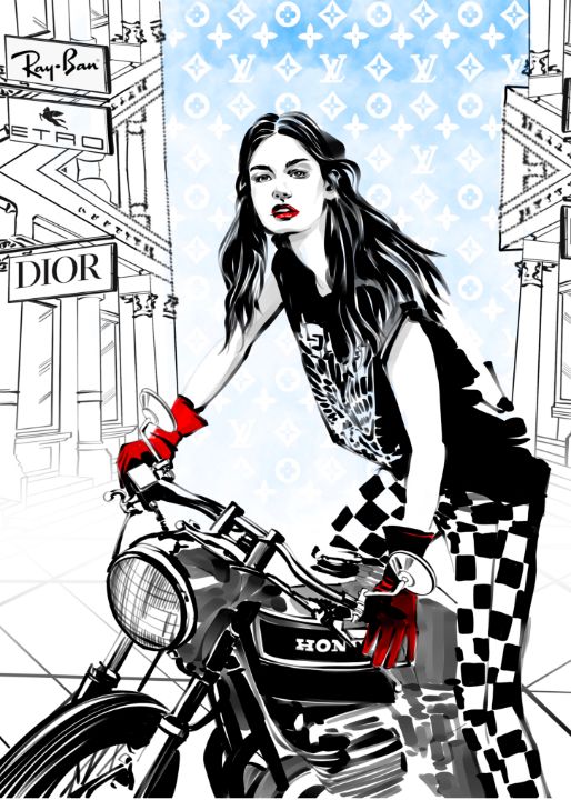 biker girl - ArtAbra