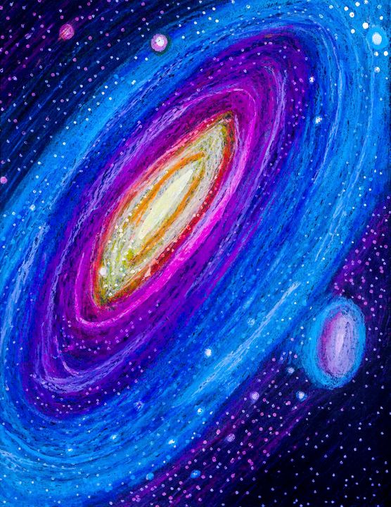 Galaxy Oil Pastel Background Design