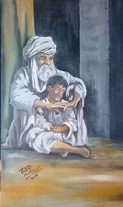 old Afghan man with his grandson