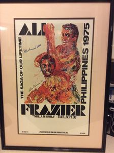Ali va Frazier 3 Fight poster signed