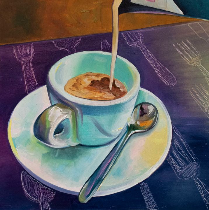 Blue Coffee Cup Latte | Fine Art Print