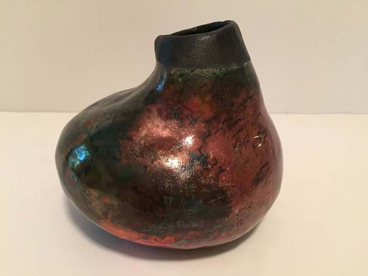 copper raku vase - Robert Baum