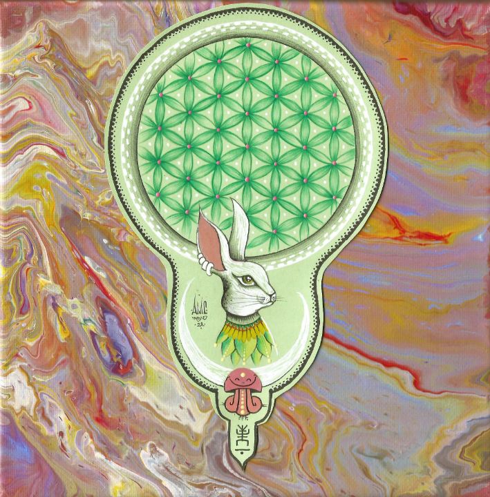 Moon Rabbit Flower of Life - Artemaizcacao - Drawings & Illustration ...