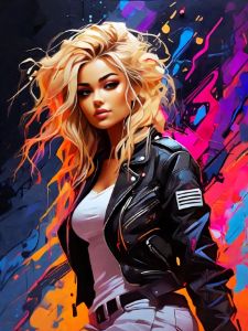 The girl in the leather jacket - Kreative Kunst