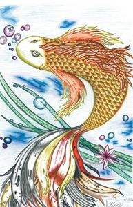 Swirling Golden Koi