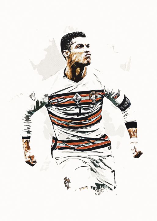 Cristiano Ronaldo - Portugal - KunStudio - Digital Art, Abstract, Color ...