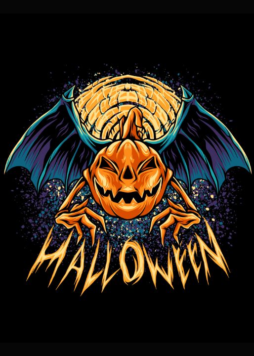Vampire bat pumpkins halloween - KunStudio
