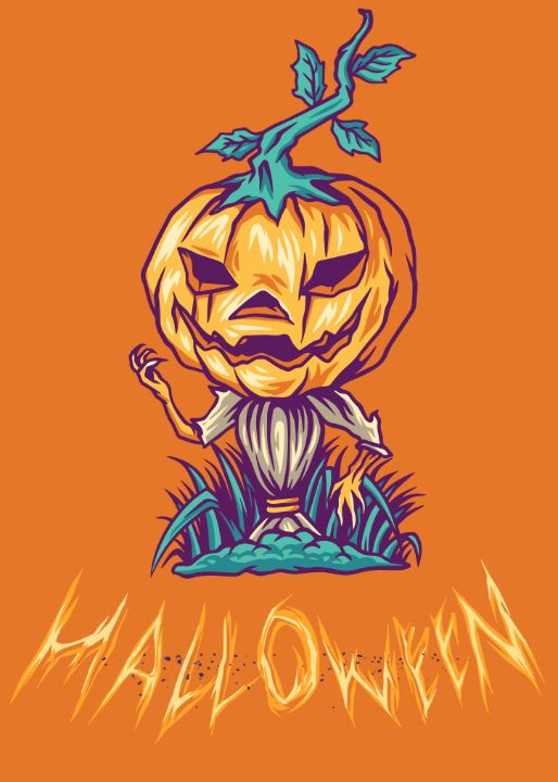 Scary halloween pumpkin - KunStudio