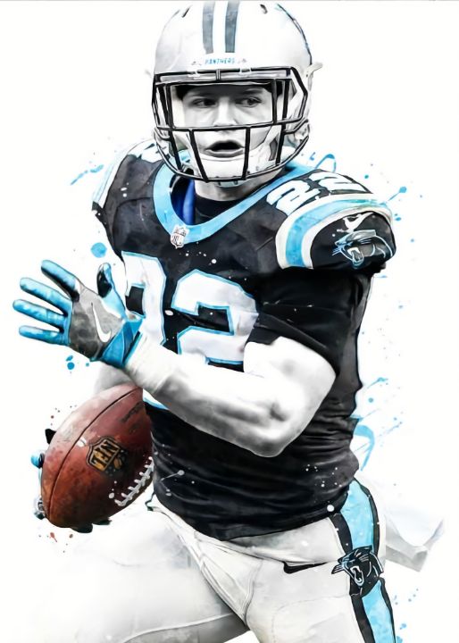 Christian McCaffrey Poster Carolina Panthers Football Painting