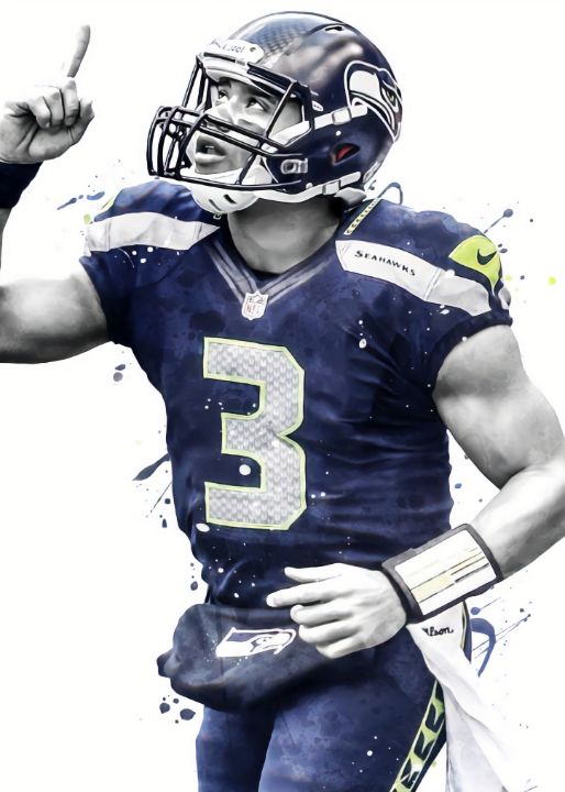 Russell Wilson Seattle - KunStudio - Paintings & Prints, Sports ...