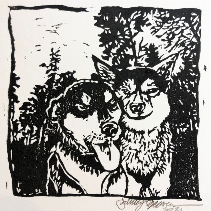 Happy Sled Dogs - Pamela Beaverson Fine Art