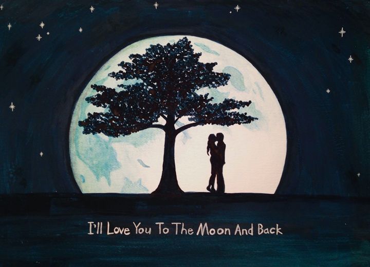 I Ll Love You To The Moon And Back Vatu S Paintins Paintings Prints People Figures Love Romance Artpal