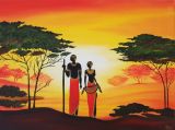 African couple at Sunset