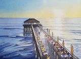 Cocoa beach pier, watercolor