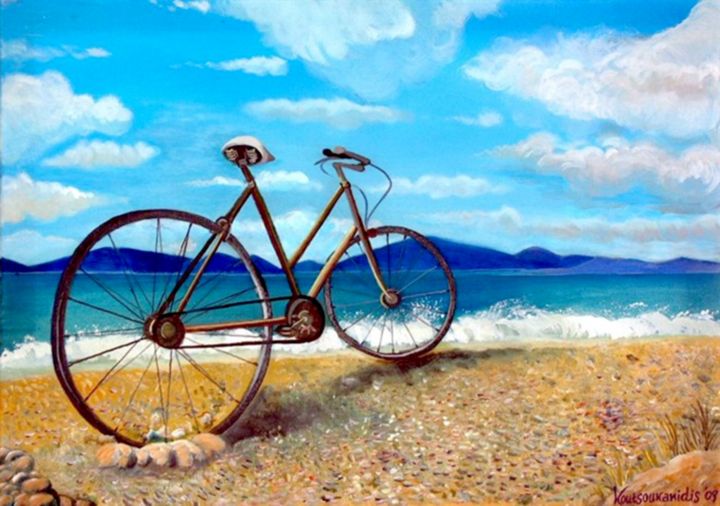 Old bike painting on sale