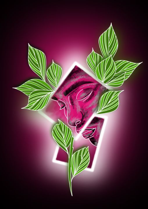 Neon dark pink - Visual art by Anja - Digital Art & AI, People ...