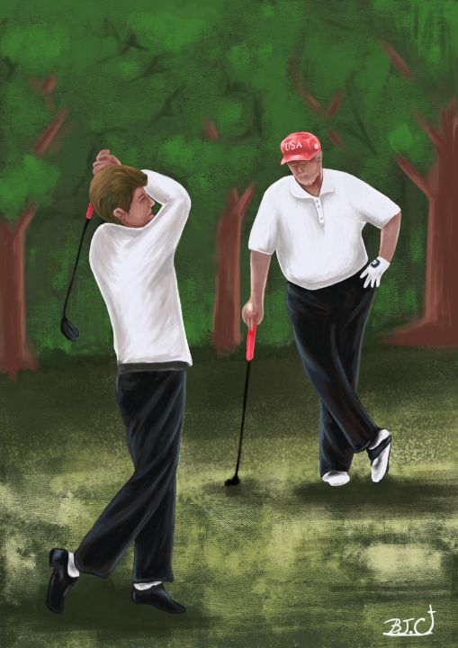 JFK Golfing with Donald Trump - Gallery Hope The Art of Loving Kindness