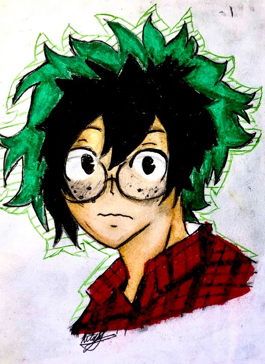 Nerd Deku - Messy Haired Art - Drawings & Illustration, Childrens Art ...