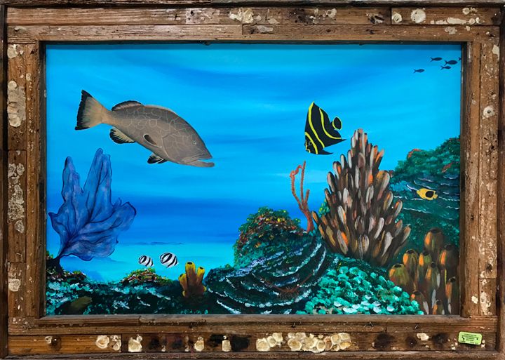 Coral Community (Original) - Lobster Trap Art - Paintings & Prints