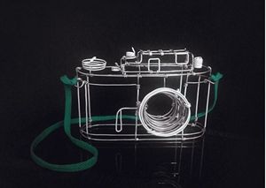 Vintage wire sculpture - Camera - PK