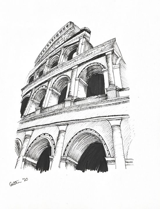 Colosseum Drawing Ancient Rome colosseum monochrome rome png  PNGEgg