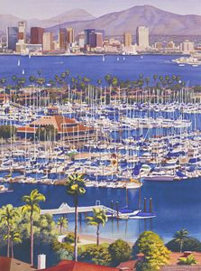 A Clear Day in San Diego - Mary Helmreich California Watercolors