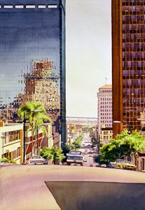 Seventh Avenue in San Diego - Mary Helmreich California Watercolors