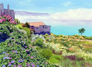 Big Sur Cottage - Mary Helmreich California Watercolors