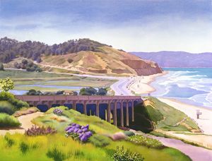 View of Torrey Pines - Mary Helmreich California Watercolors